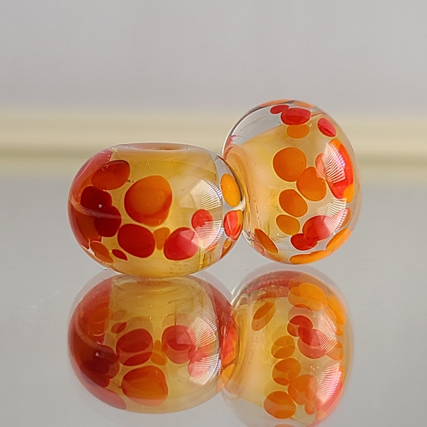 California Poppy Sun Glow Handmade Lampwork Beads