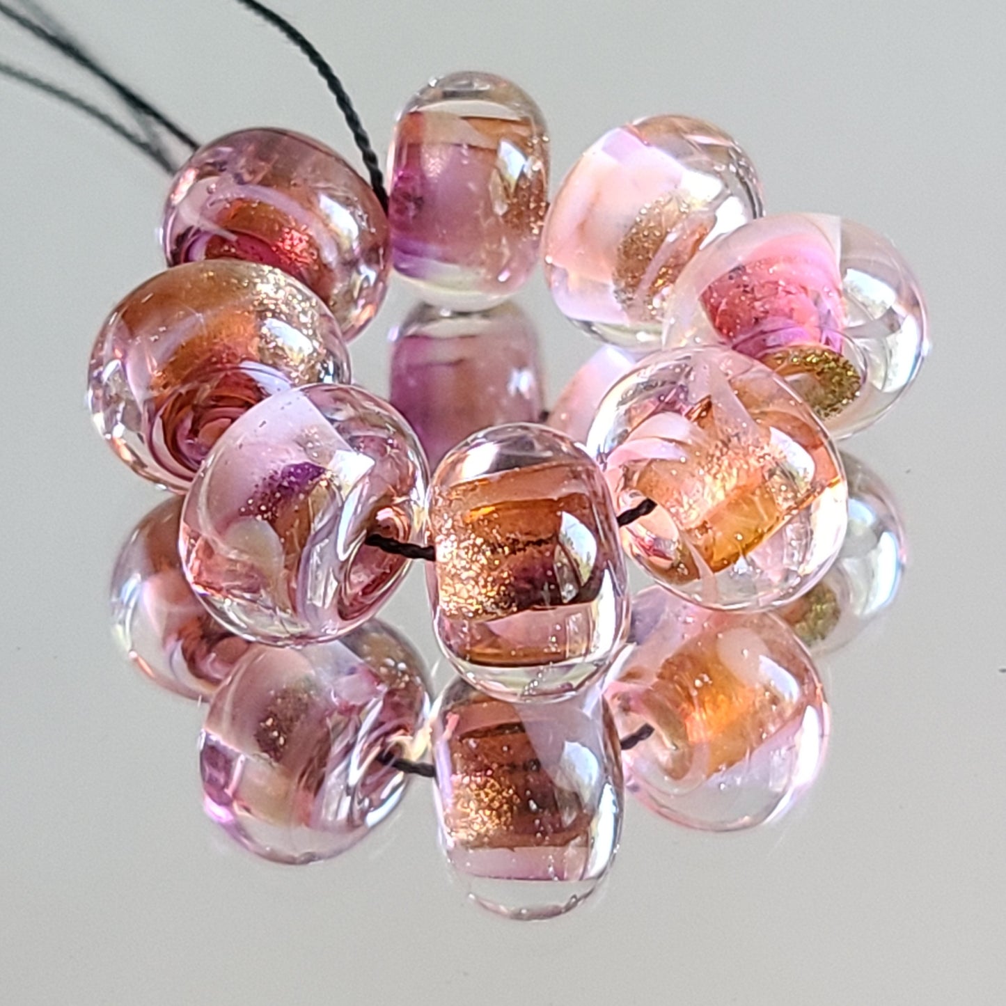 Peach Sangria Round Beads