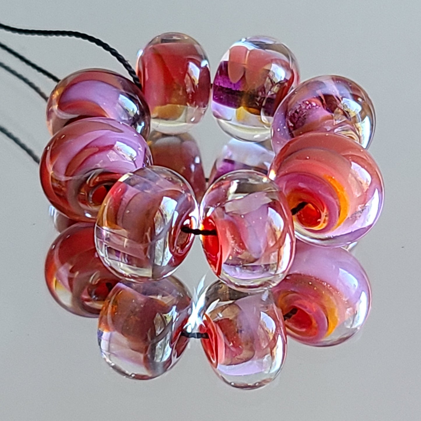 Tequila Sunrise Round Beads