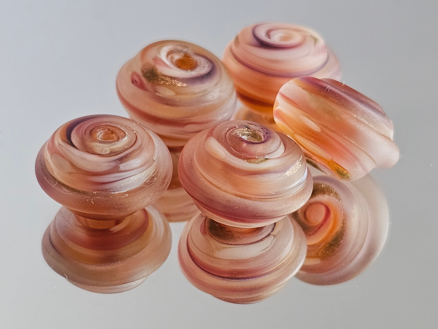 Peach Sangria Chunky Disk Beads