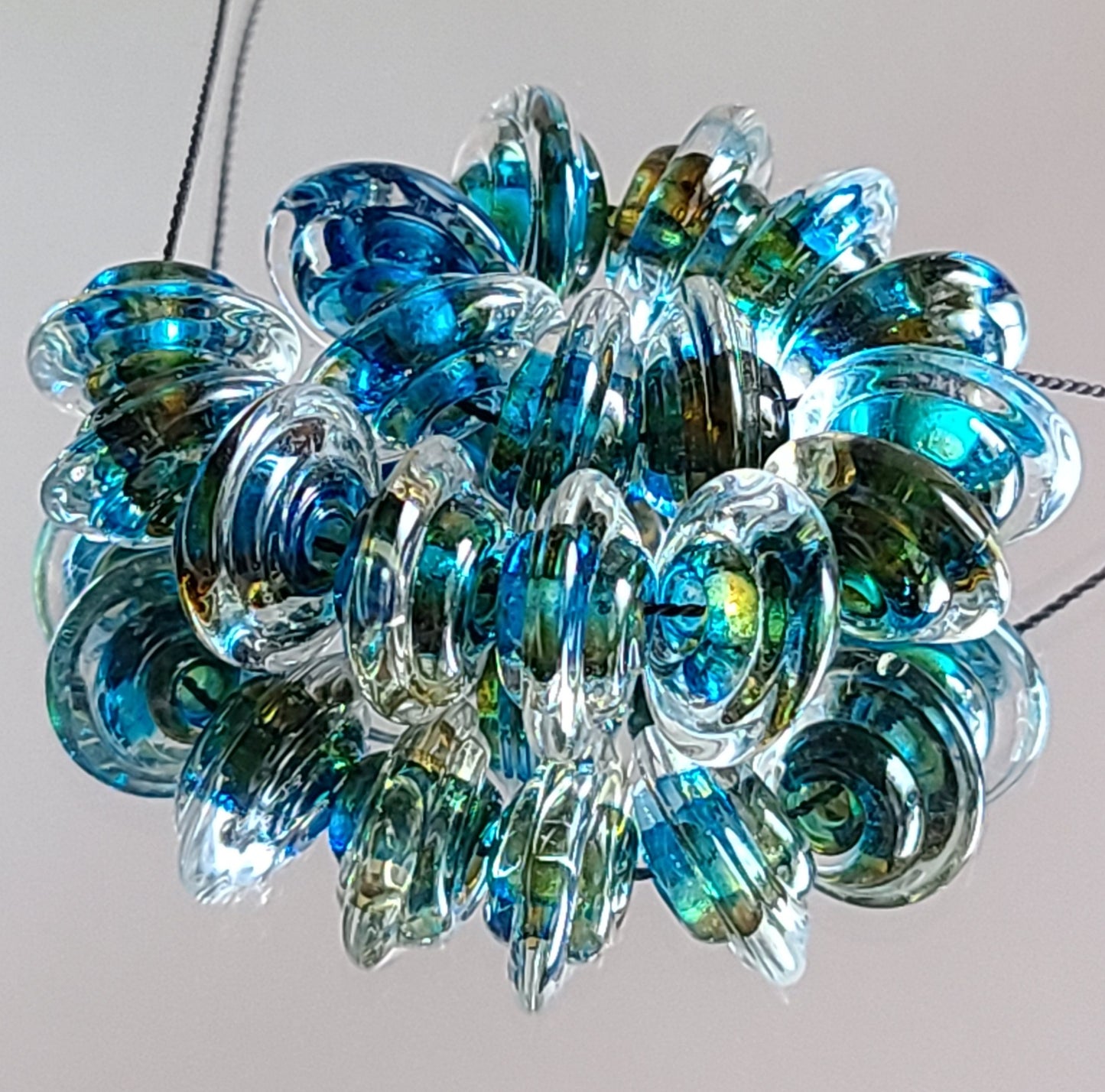 Brown Eyes Blue Disk Beads