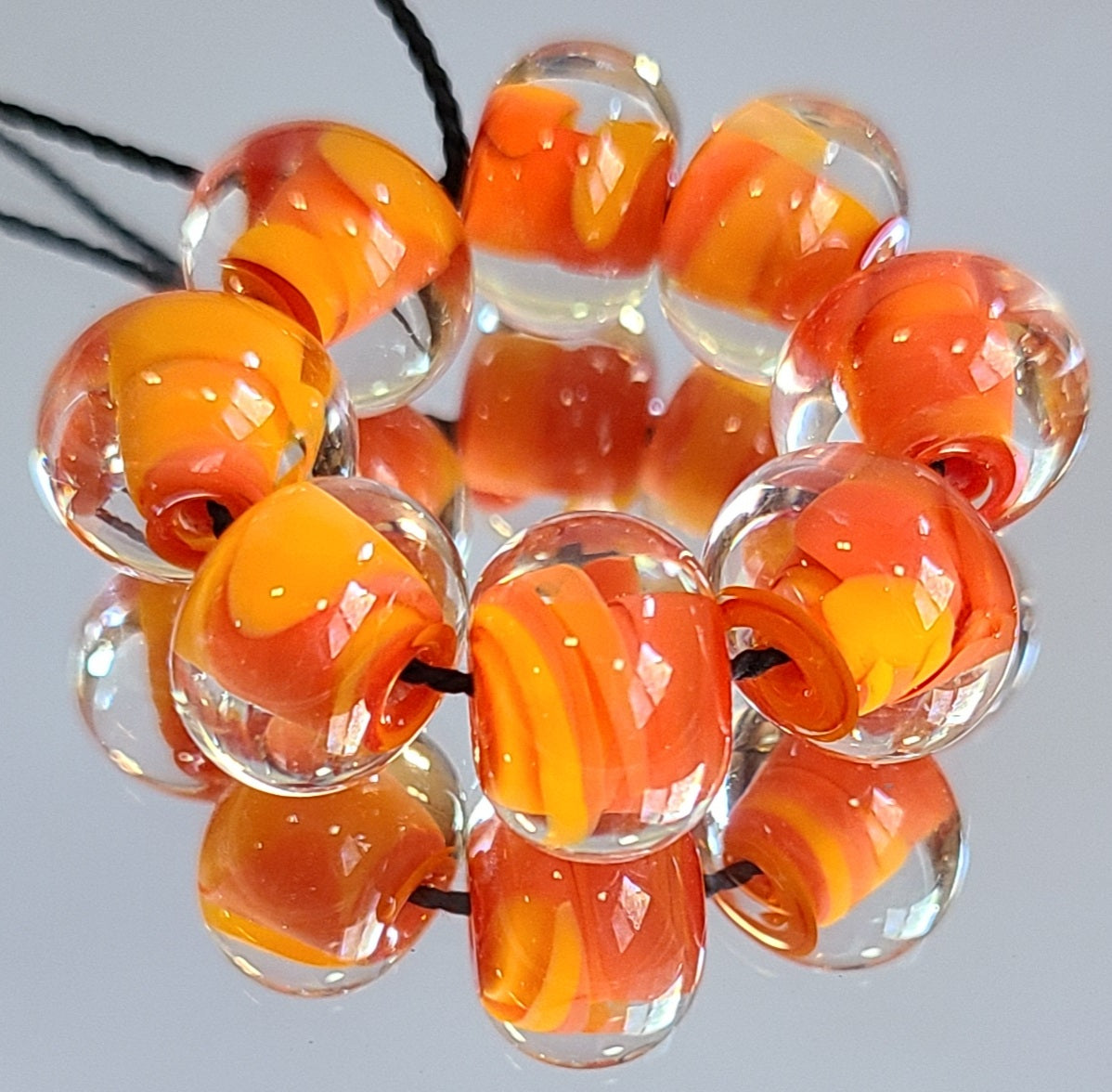 California Poppy Round Beads