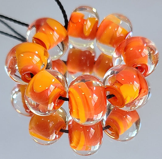 California Poppy Round Beads
