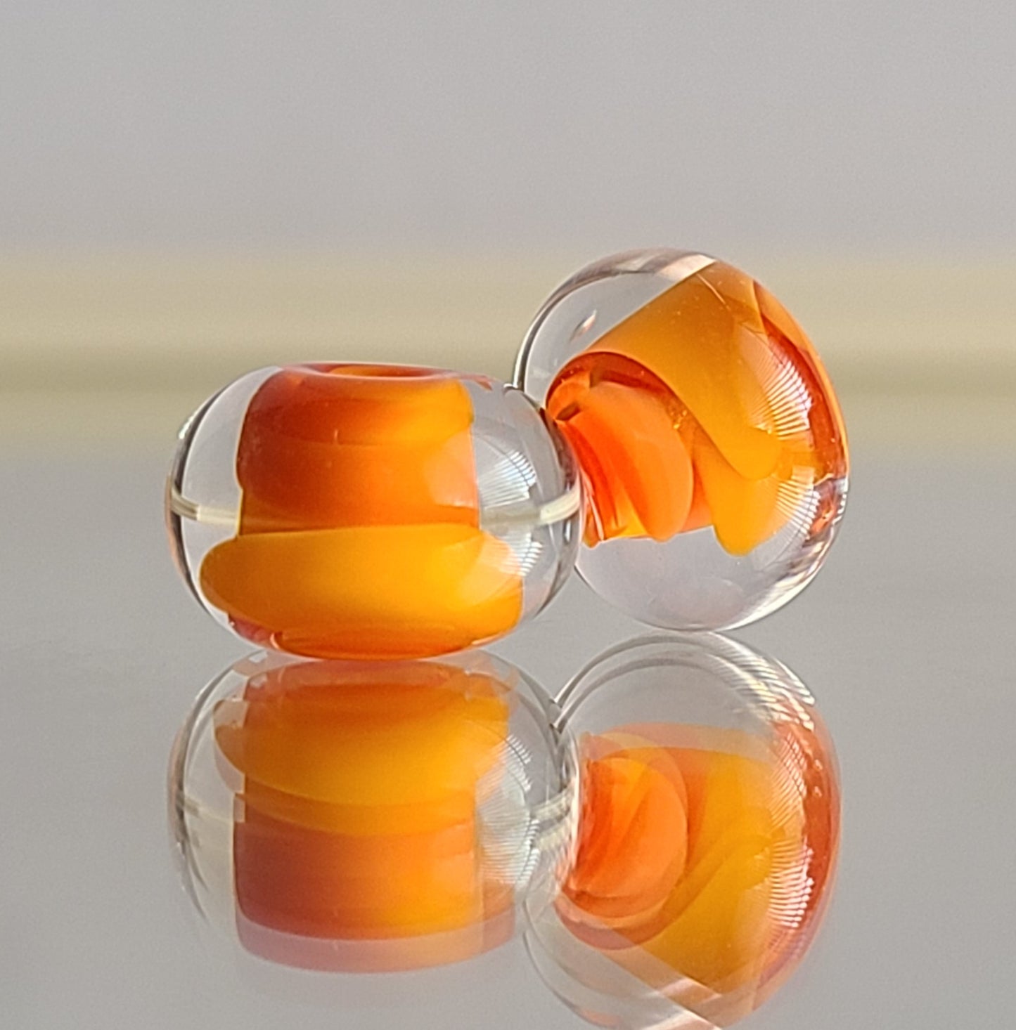 California Poppy Handmade Lampwork Beads