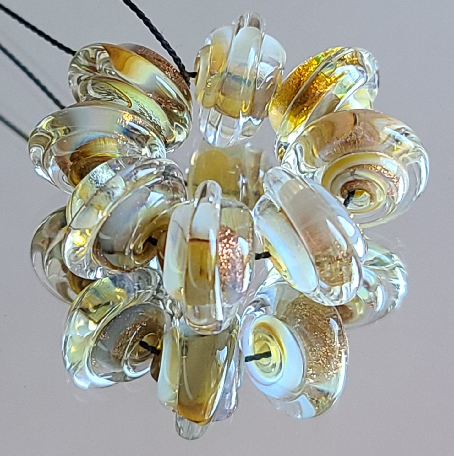 Champagne Rain Disk Beads