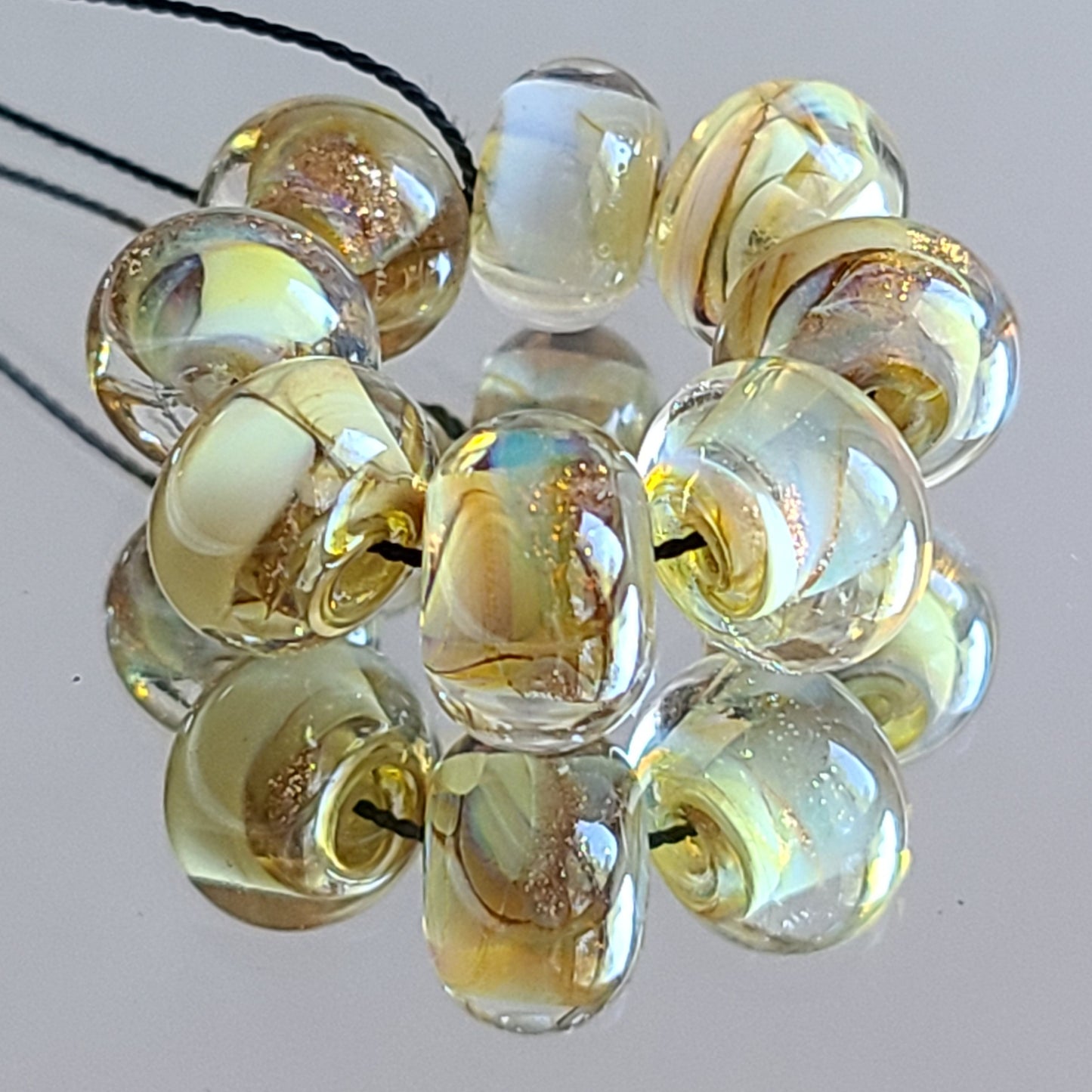 Champagne Rain Round Beads