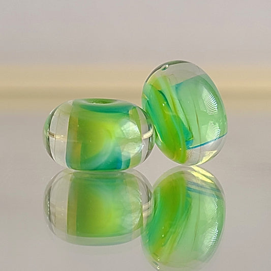Kiwi Squeeze Handmade Lampwork Beads