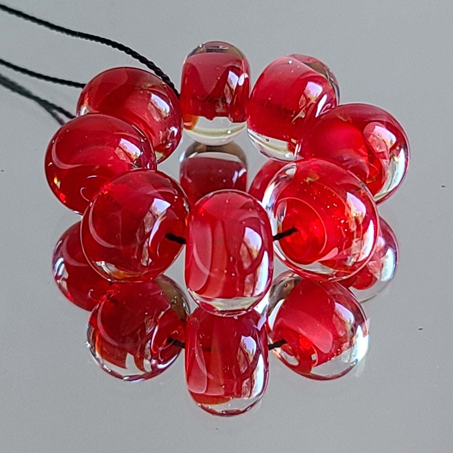 Lipstick Red Round Beads