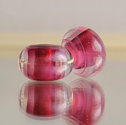 Peony Pink Handmade Lampwork Beads