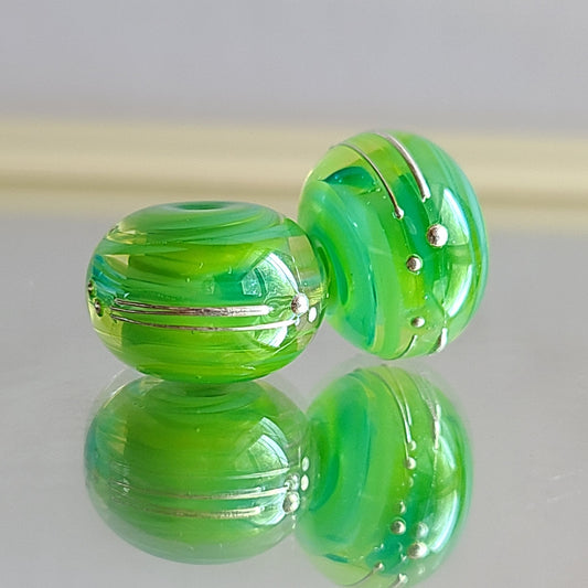 Kiwi Squeeze Handmade Lampwork Beads